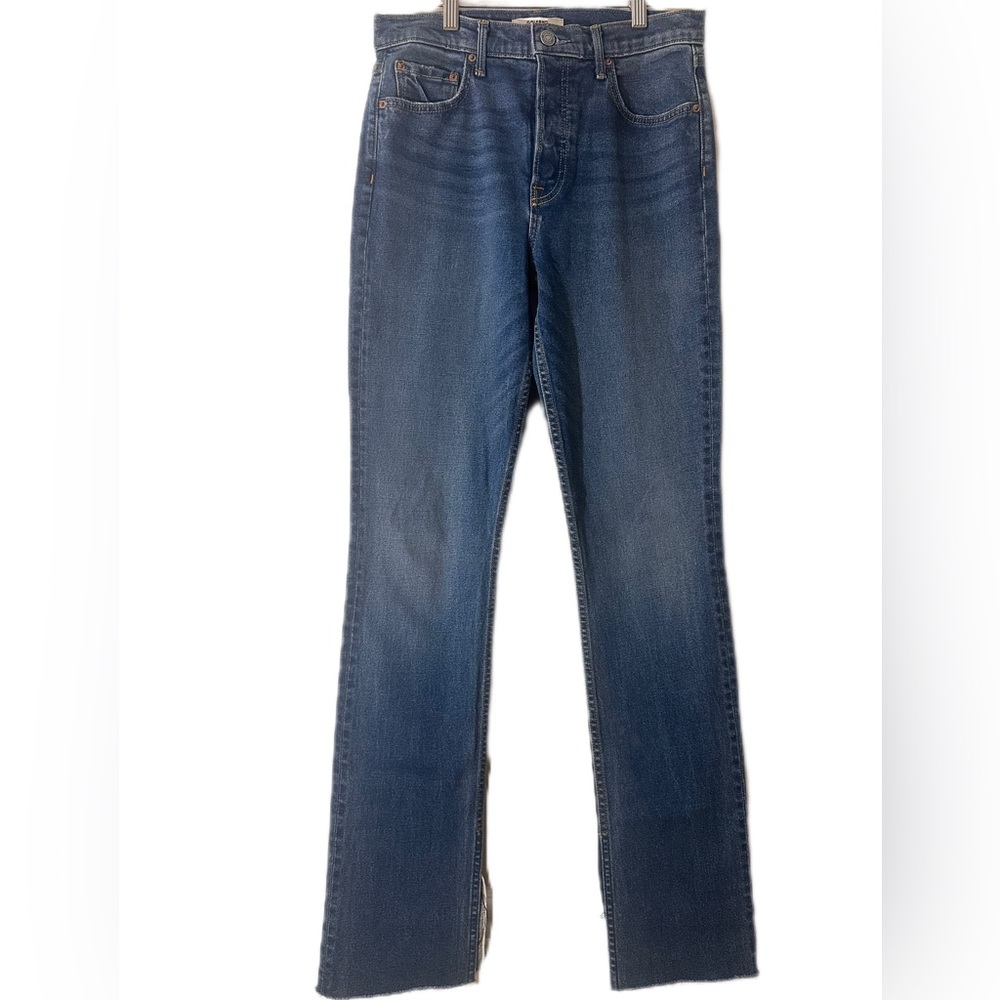 GRLFRND Addison High rise Straight Leg Split hem Jeans